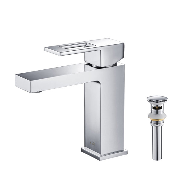 KIBI USA Cubic Single Hole Bathroom Faucet with Optional Drain Assembly & Reviews Wayfair